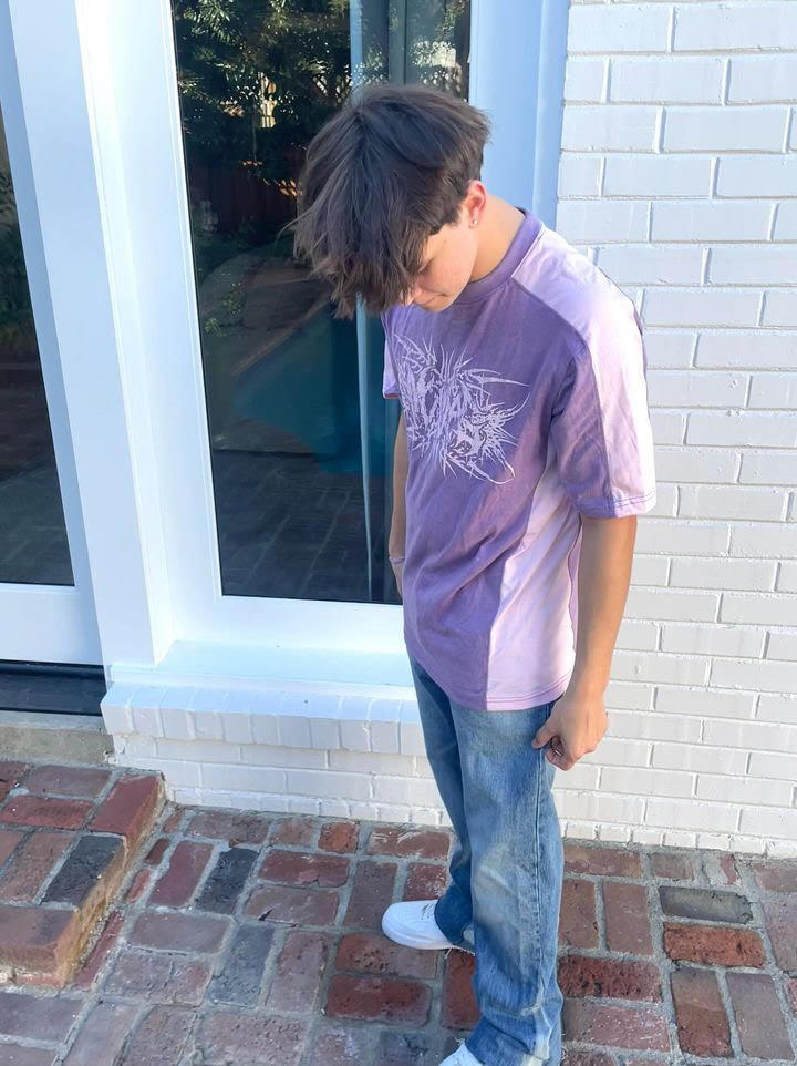 Purple 2 Tone Paneled Tee